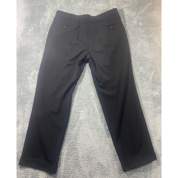 Dockers Stain Defender Dress Pants Mens 36X32 Black Pleated Cuffed Slash Pockets - Picture 3 of 10